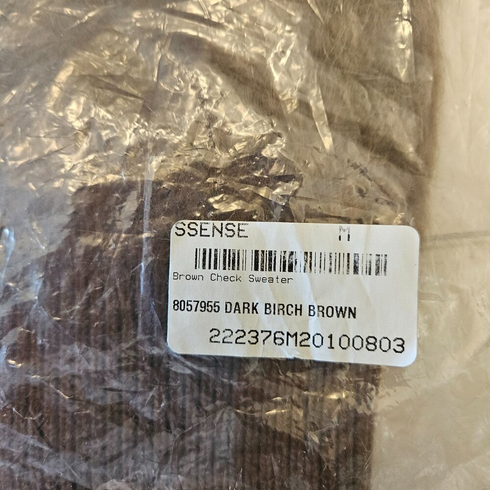 Burberry Mohair Cashmere Wool Blend Brown Checked Sweater - Size M - Picture 9 of 9